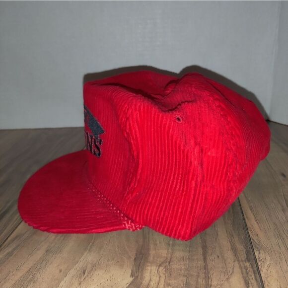 Vintage Atlanta Falcons Red Corduroy Hat Zipper Back by AmaPro - Picture 4 of 8